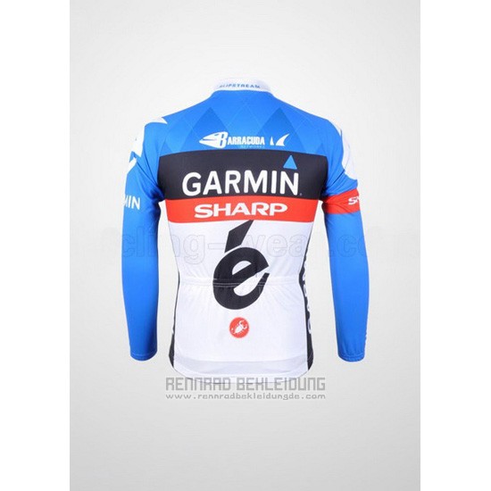 2012 Fahrradbekleidung Garmin Sharp Azurblau Trikot Langarm und Tragerhose